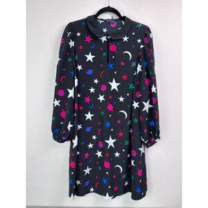 Modcloth womens 1X black space print captain galactic fantastic shift mini dress